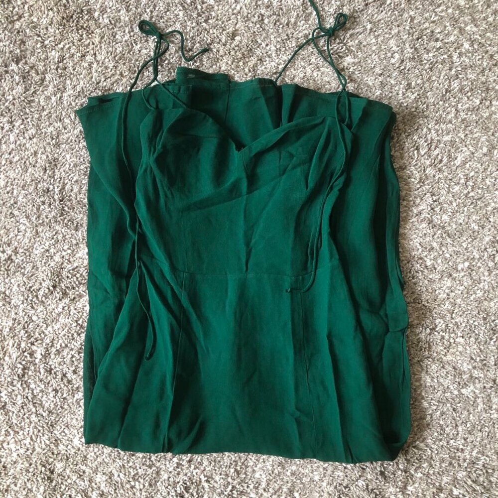 BEST NEW Reformation Juliette Midi Dress Sz8 Emerald Green Cocktail Party - Picture 5 of 9